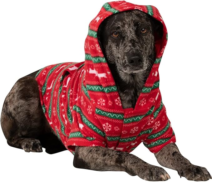 Pet Pjs - Nordic Christmas Pet Pjs Fleece Hoodie Sweaters - Small (Fits Up to 15 lbs) - Pet - Small (Fits Up to 15 lbs)