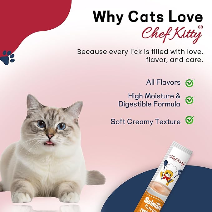Purée Pops + Yellow Feeding Spoon, Grain-Free, Lickable, Squeezable Creamy Cat Treat/Topper, 10 Tubes, Chicken and Seafood Mix Variety