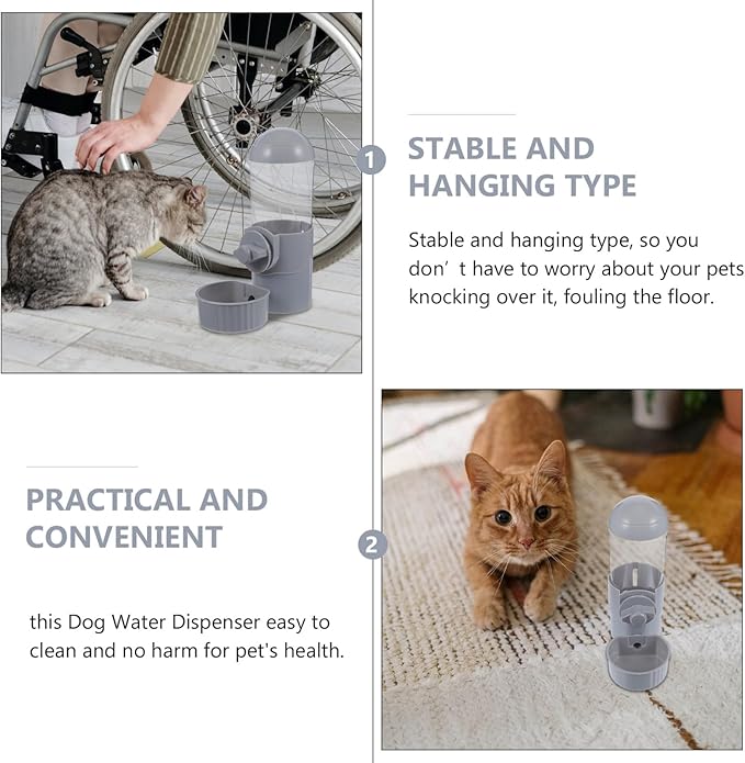 Happyyami Dog Hanging Water Feeder and Dispenser for Cats and Dogs Leak-Resistant Pet Water Holder Easy to Install Secure Design for Cages and Travel