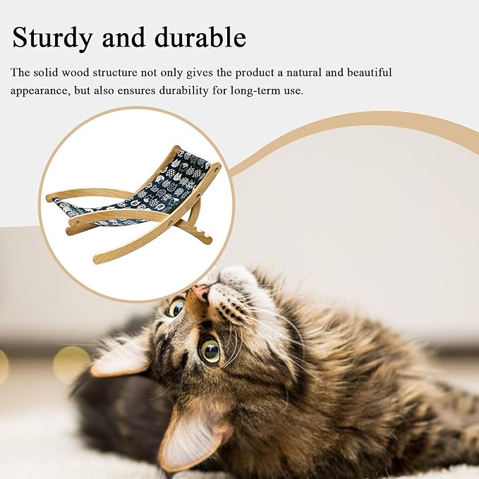 Cat Chair - Adjustable Cat Lounger, Foldable Pet Furniture, Space-Saving Bed, Comfortable Resting and Lounging Accessory, Portable Pet Furniture Tool for Travel Veterinary Bedroom Patio Living Room