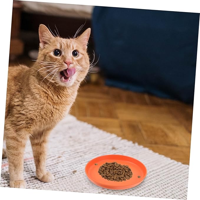 Kisangel 4pcs Multifunctional Pet Food Tray Cat Dog Bowls Shallow Plates for Wet Food Easy-Clean Square Cat Dishes