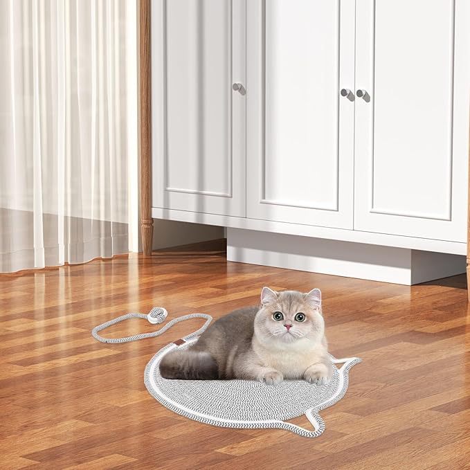 Milisten Cat Scratching Pad and Scratch Mat for Indoor Cats, Sturdy Non-Slip Pet Scratcher Board, Small Grey Furniture Protector for Sofa Couch and Beds