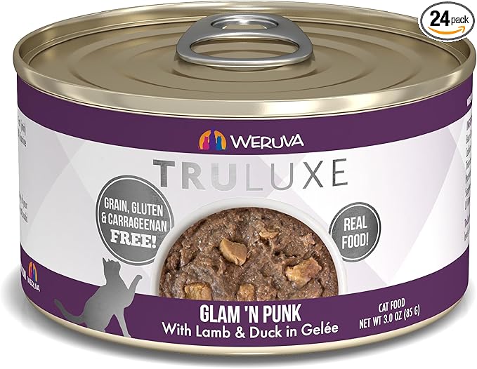 Weruva Truluxe Cat Food, Glam 'N Punk with Lamb & Duck in Gelée, 3oz Can (Pack of 24)