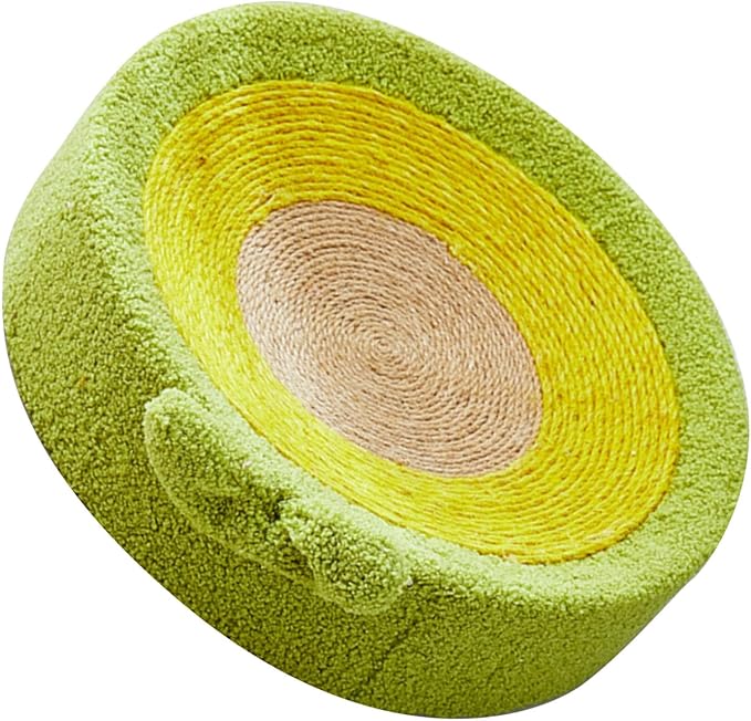Semme Premium Sisal Cat Scratcher Bed with in One Design Round Shape Lounge for Claw Sharpening Furniture (Avocado)