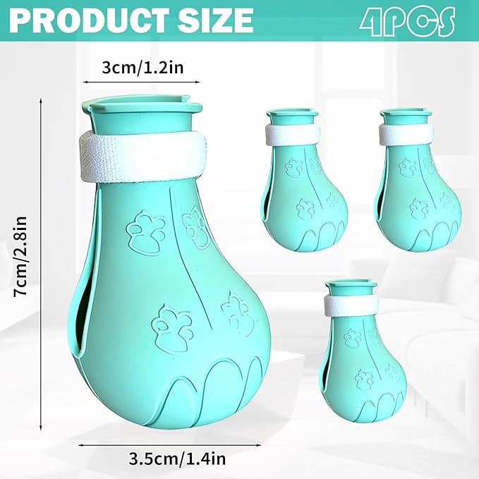 4 Pcs Shoes for Cats, Silicone Cat Feet Claw Covers, Anti-Scratch Cat Nail Shoes Kitten Feet Paw Boots Cat Protector Caps to Prevent Scratching Pet Supplies for Bathing Shaving Grooming