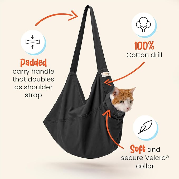 Cat-in-the-Bag Cozy Comfort Carrier - Extra Small Charcoal Cat Carrier Soft and Pet Carrier for Nail Clipping, Vet Visits, Medication Administration, Dental Care, and Traveling