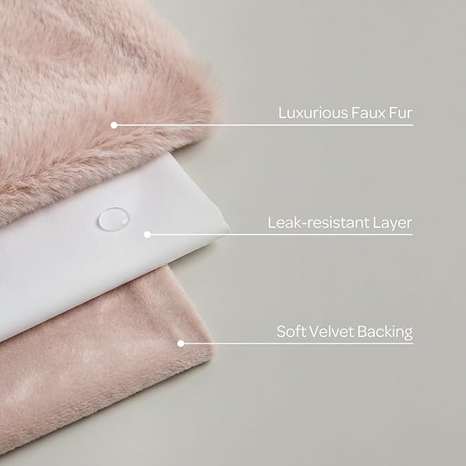 4 Cats & Dogs Pet Faux Fur Throw Blanket – Large 50"x60" Waterproof Dog Blanket, Washable Plush Throw for Cat and Dog, Leakproof Couch & Bed Furniture Protector, Ultra Soft Cozy Pet Blanket - Blush