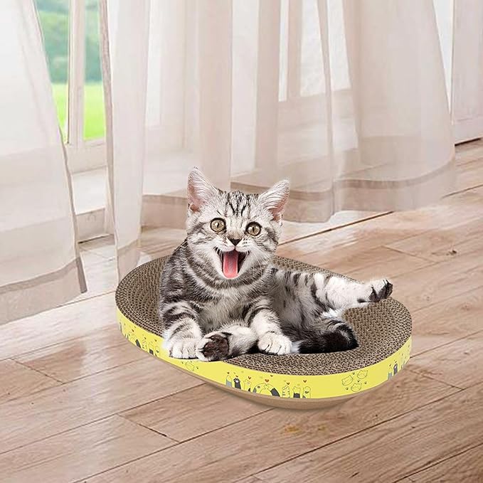 Corrugated Cat Scratcher Bowl – Indoor Multipurpose Scratch Pad | Protects Furniture, Sofa, Wall, Bed, Carpet, Fun Toy for Cats and Kittens, Play, Engaging Pet Entertainment Accessory