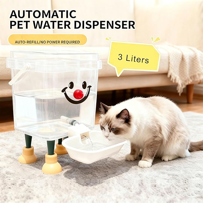 Automatic Filling Pet Drinking Bowl Water Dispenser for Breeds Cats Safe Watering for Indoor Outdoor Pet Waterer