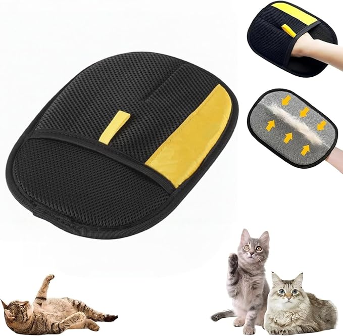 Electrostatic Pet Hair Removal Gloves for Cats & Dogs Newly Upgraded Magic Brush Cat Hair Remover Quick Wiping - Reusable & Washable Pet Hair Remover Tool for Clothing, Couch, Carpet, Car Seat