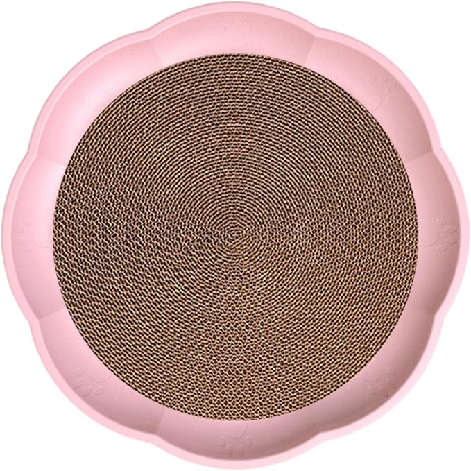 Gralara Round Cat Scratcher Sleeping Bed Lounge Furniture Protector Indoor Play Replacement Pad Circle Scratcher Pad for Indoor Cats, Pink