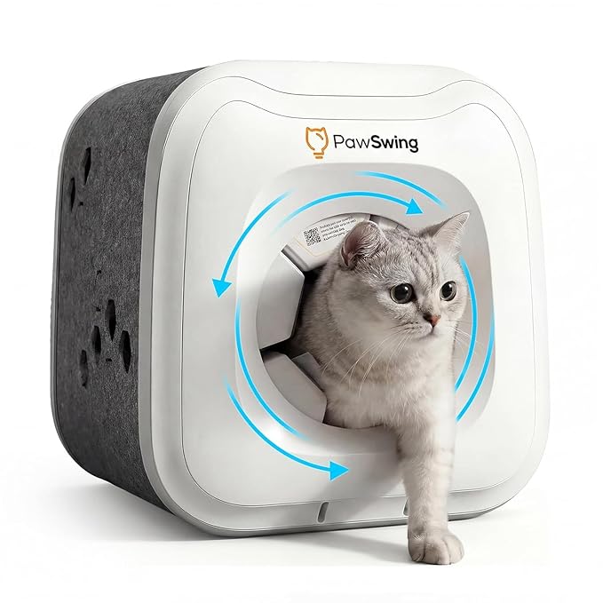 Cat Self Groomer Neo with 360° Skin Friendly Brush Self Cleaning Automatic Fur Collection Grooming House for Hairball Control and Shedding Relief Autocomb Cat Auto Grooming Box for All Cats