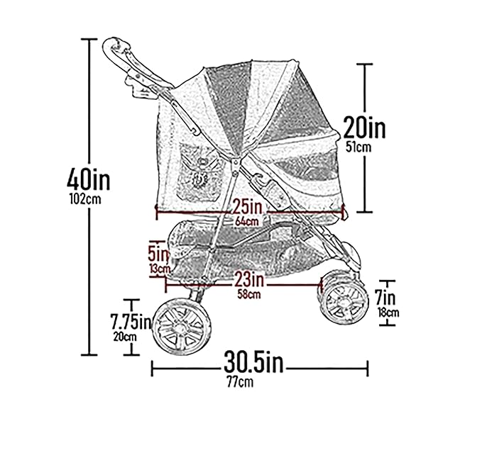 Pet Gear No-Zip Special Edition 3 Wheel Pet Stroller for Cats/Dogs, Zipperless Entry, Easy One-Hand Fold, Removable Liner, Cup Holder, Iris