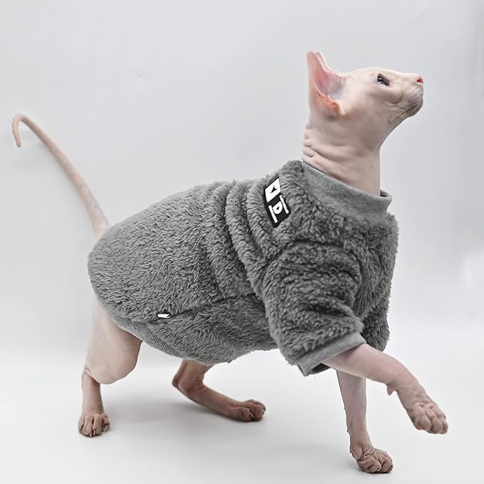 Warm Pet Sweater Sphynx Cat Clothes Fashion Soft Cat Apparel Comfort Thickened Winter Sphinx Hairless Cat Clothes (M)