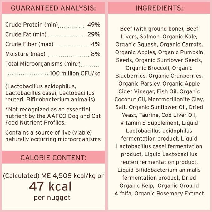 Primal Freeze Dried Raw Cat Food Nuggets Beef & Salmon, Complete & Balanced Meal or Topper, Premium, Healthy, Grain Free, High Protein Raw Cat Food with Probiotics (5.5 oz)