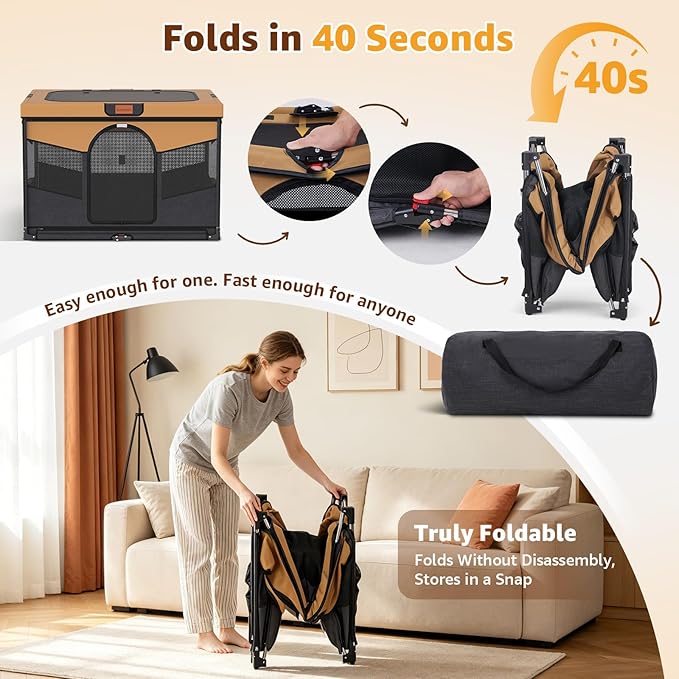 LOOBANI Foldable Dog Playpen for Small Dogs- Indoor/Outdoor Puppy Playpen with Removable Washable Fabric Enclosure, Sturdy Steel Frame & 690D Oxford Cloth,Portable Crate for Puppies & Cats,32"x24"x22"