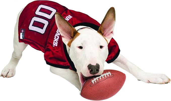 Pets First NCAA College Arkansas Razorbacks Mesh Jersey for DOGS & CATS, XX-Large. Licensed Dog Jersey with your Favorite Football/Basketball College Team