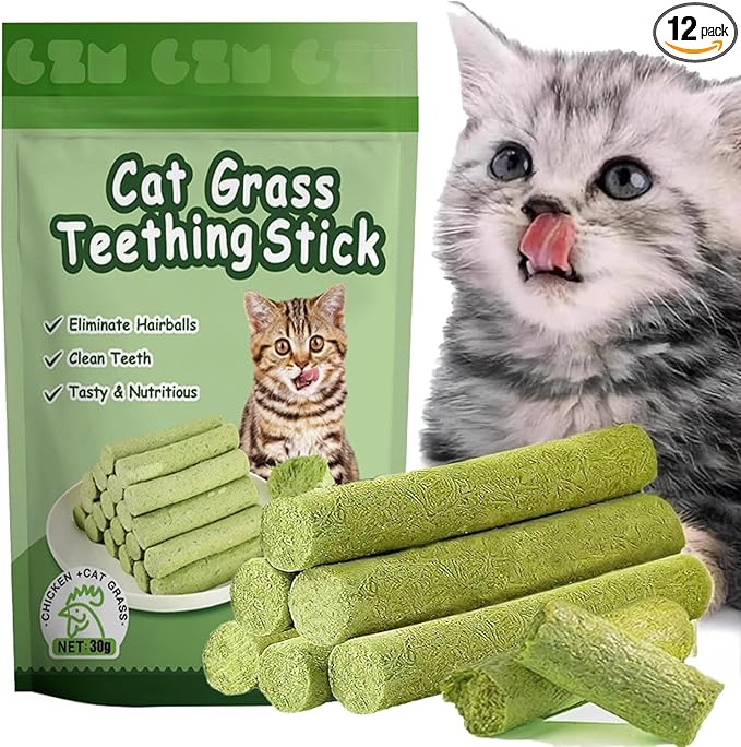 6Pcs Cat Toys Cats Grass Treat for Indoor Cat Edible Grass Kitten Toys Kitty Chew Grass Sticks for Teeth Kitten Snack