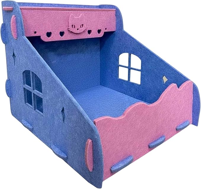Gralara Cat Scratcher Kitten Sleeping Nest Thickened Multifunctional Furniture Protector Lounge Bed for Interaction Indoor Outdoor, Blue