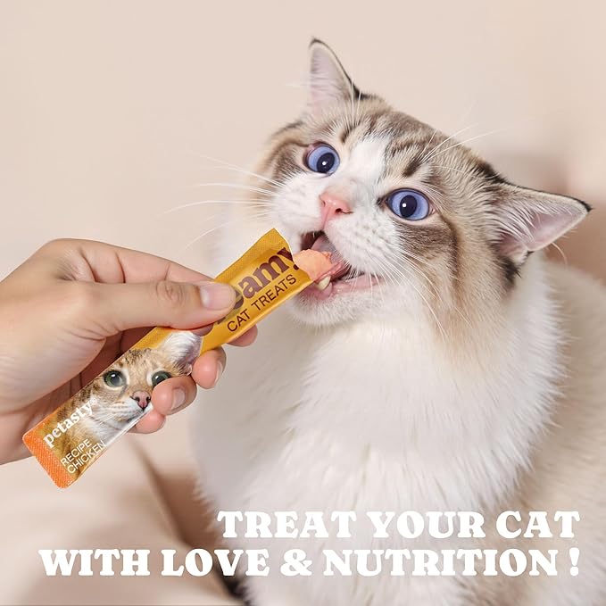 Lickable Cat Treats, High Moisture Hydrating Creamy Puree Squeeze Tubes, Variety Pack, 20 Tubes 0.5oz, Grain-Free, Omega Oils & Vitamin E, Skin & Coat Health, Digestive and Immune Support