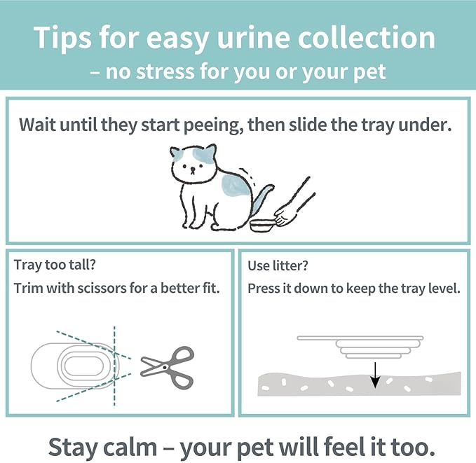 Cat Urine Collection Kit (6-Pack) – Clean Catch Urine Sample Tray for Cats & Small Dogs – Disposable Pet Urine Collector Tray – No Special Litter Needed – Made in Japan