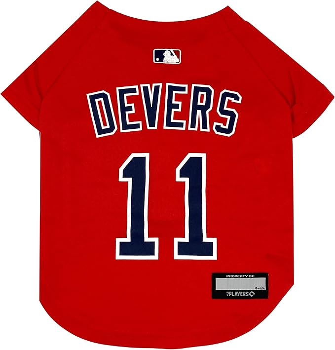 MLBPA Dog Jersey - Rafael Devers Calcaño #11 Pet Jersey - MLB Boston Red Sox Cat Mesh Jersey, Small