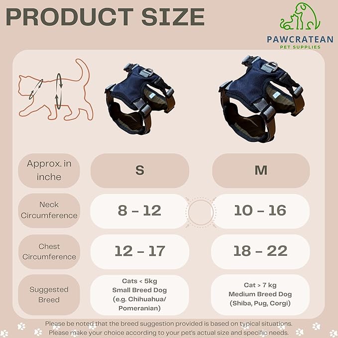 Adult Cat Outdoor Harness, 5-Point Adjustable Vest and Leash Set, Navy Blue, Reflective, Soft Material (Small)