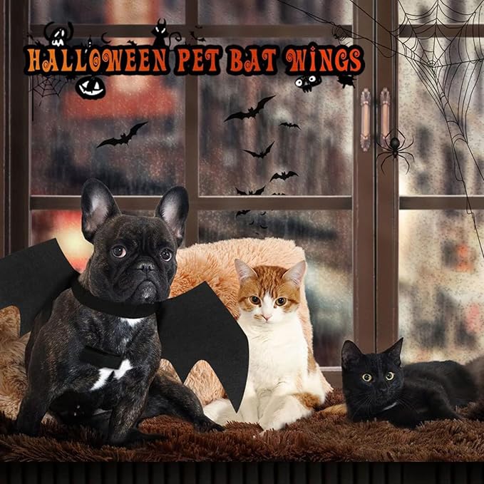 Qiansail Cat Bat Wings Pet Costume Cute Kitten Dress Up Accessories Puppy Appare Decoration for Halloween Cosplay Parties