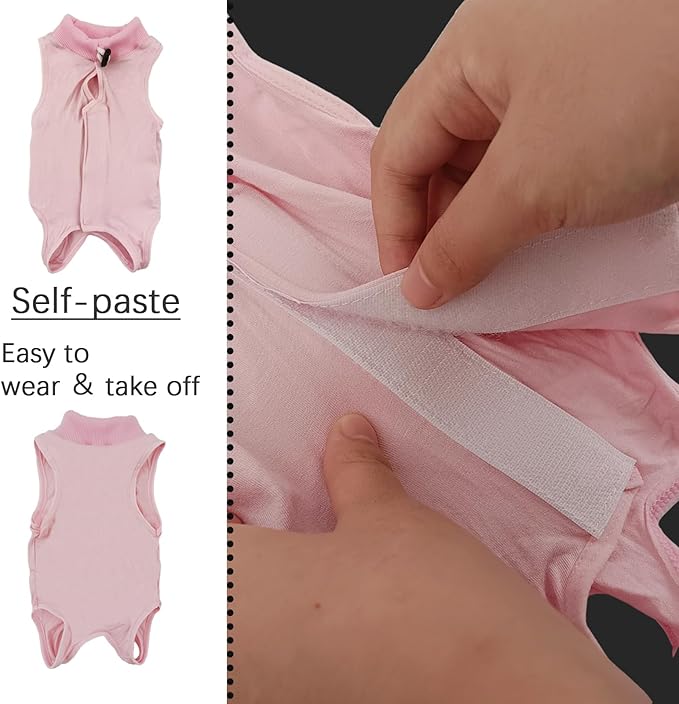 Cat Surgery Recovery Suit - M Size Pink, Soft and Breathable Modulating Material for Comfortable Recovery, Easy to Wear and Ideal for Post-Op Care