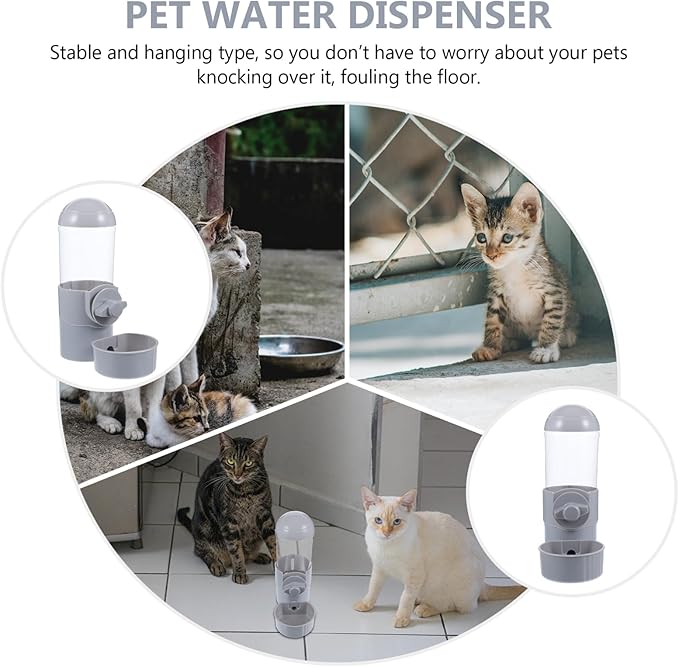 Happyyami Dog Hanging Water Feeder and Dispenser for Cats and Dogs Leak-Resistant Pet Water Holder Easy to Install Secure Design for Cages and Travel
