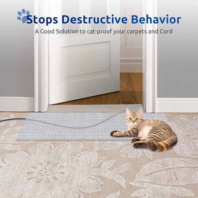 Carpet Protector for Pets Cat Carpet Protector for Doorway, Anti Scratch Under Door Cat Scratch Protector Mat, Easy to Cut Plastic Stopper (Clear, 5.2FT-1pack)