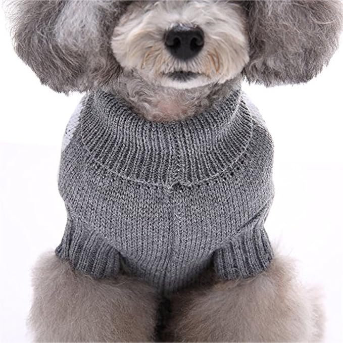 S-Lifeeling Skull Dog Sweater Holiday Halloween Christmas Pet Clothes Soft Comfortable Dog Clothes - Grey