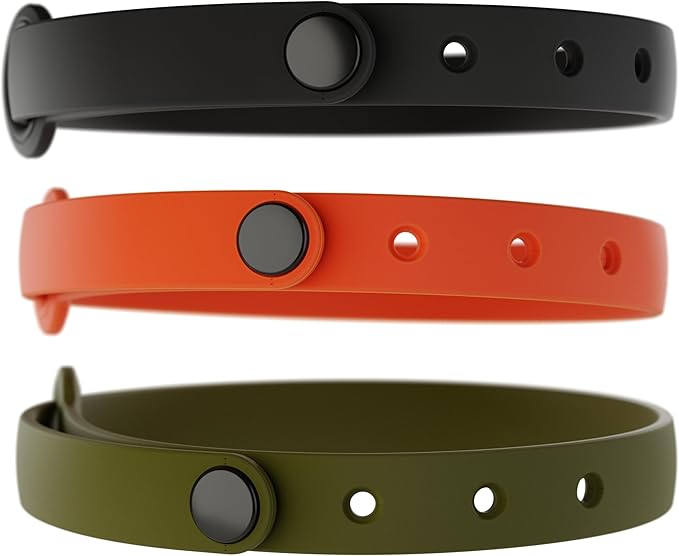 3 Pack Breakaway Cat Collar - Soft, Comfortable, and Lightweight Safety Buckle Collar with Name Tag Ring for Outdoor Cats and Sensitive Skin Kittens by Nuvuq (6 ⅞" to 10 ¼") (Black, Orange and Green)