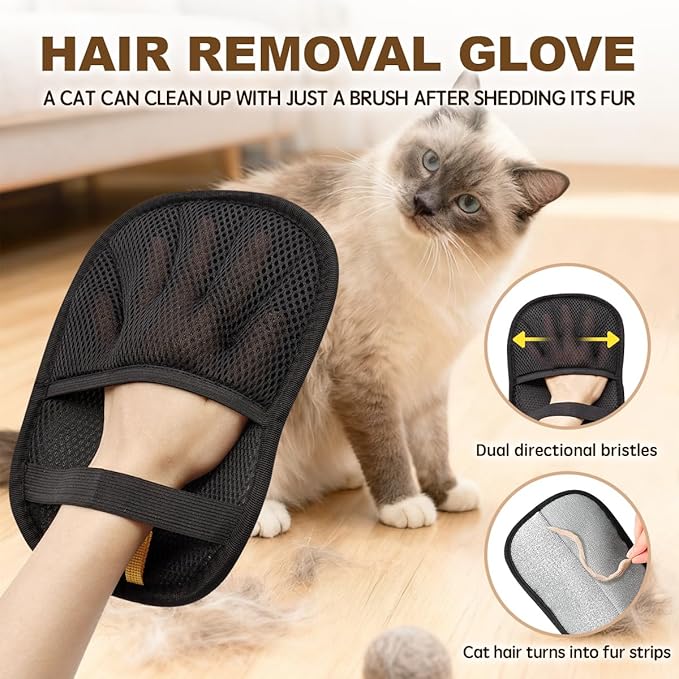 2Pcs Pet Hair Remover Glove for Cats Dogs Grooming Gloves, Electrostatic Pet Hair Removal Glove Reusable The Magic Brush Pet Hair Remover Suitable or Clothing, Sofas, Furniture, Carpets, and Car Seat