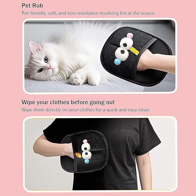 2Pcs Pet Hair Removal Gloves, CTEWRT Pet Hair Remover Gloves for Cats & Dogs, 2025 New Upgraded Animal Fur Removal Tool, Electrostatic Pet Hair Removal Gloves Brush, Reusable Pet Hair Remover Glove