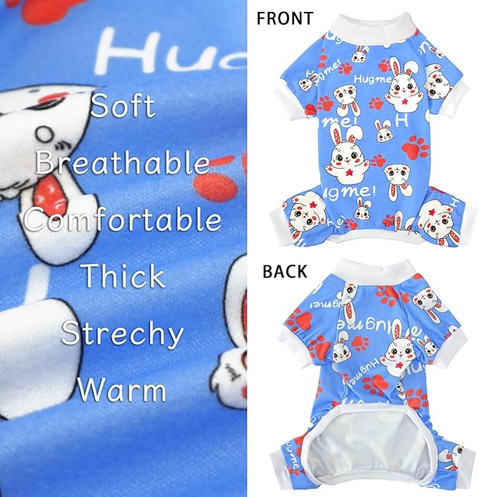 XPUDAC Easter Dog Pajamas Soft Stretchy Dog Clothes for Small Medium Dogs Pet Jumpsuit Cat Apparel-S