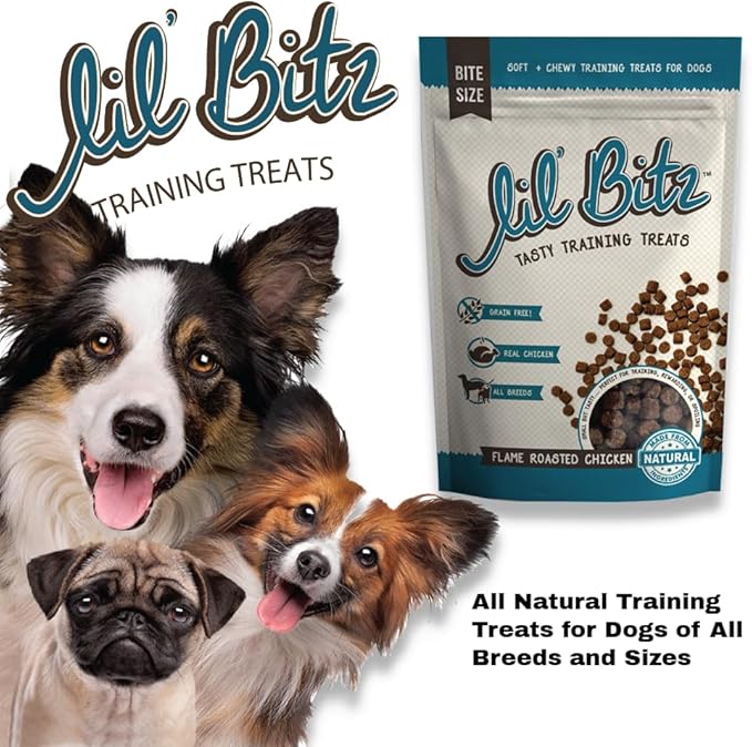 Soft & Chewy Training Treats for Dogs, Bite Size Reward Treats for Training & Positive Reinforcement, Grain Free Treats Made with Real Chicken, Flame Roasted Chicken Flavor, 3 Pack (4 oz Each)