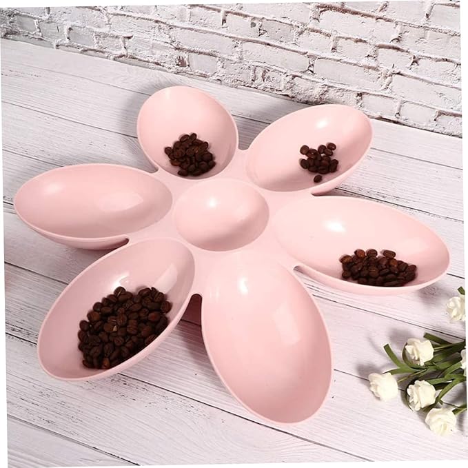 Cat Bowls- Cat Food Water Container- Multi- Feeder 6- Meal Kitten Food Bowls- Flower Petals Shaped Pet Feeding Bowl for Small Medium Dog Pets Puppy Kitten