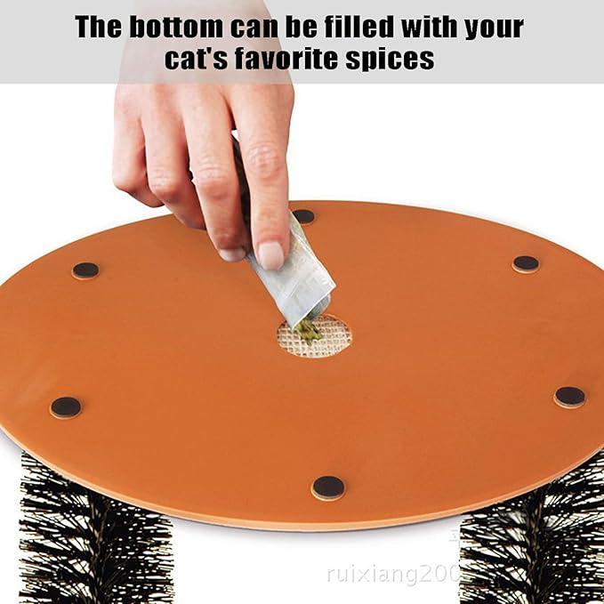 Cat Scratcher,Cat Brushes for Indoor Cats,Self Groomer Scratching Board Scratch Pad,Cat Face Head Self Grooming Brush Post for Deshedding w/Cute Kitten Toy