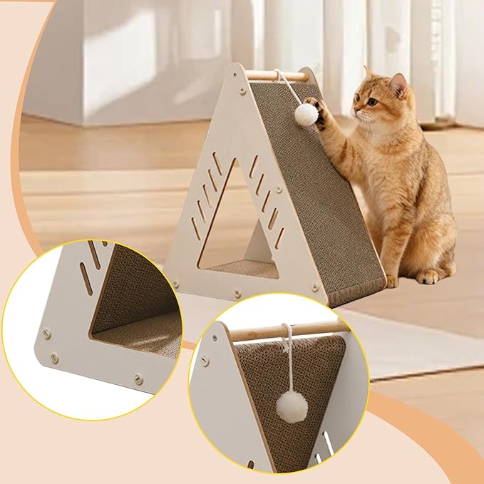 Gralara Cat Scratcher Bed Scratch Pad for Indoor Corrugated Cardboard Pet Supplies Furniture Protector for Kitty Playing Scratching, Cat Scratcher