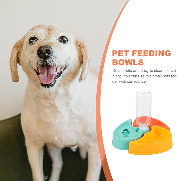 COLLBATH Automatic Pet Feeder Bowl with Dry Wet Food Separation Puppy Water Bowl Plastic 2.5l Capacity Suitable for Cats and Dogs at Home Or Travel
