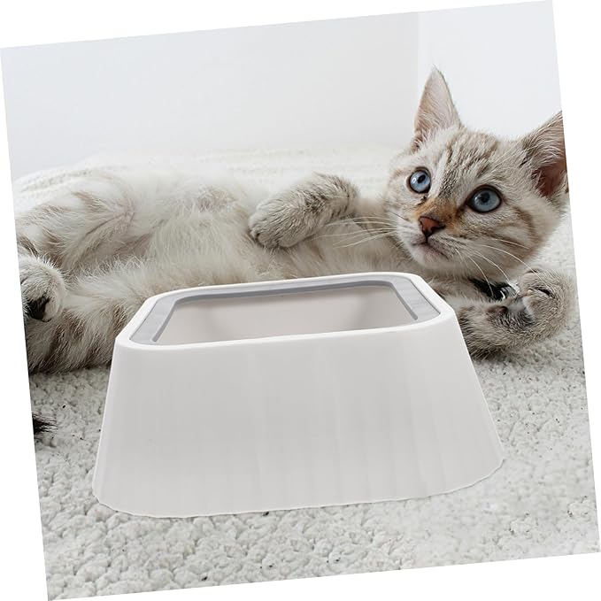 POPETPOP Spill Floating Pet Water Bowl Innovative Design for Cats and Small Dogs Material Keeps Feeding Area Dry Easy to and Maintain