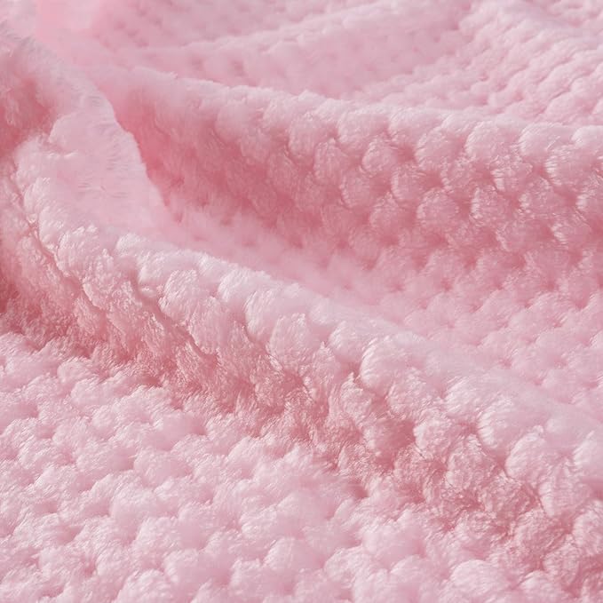 Warm Soft Fuzzy Dog or Cat Blanket, Plush Fleece Throws for Bed, Couch, Sofa, Travel (M/32" x 40", Bright Pink)