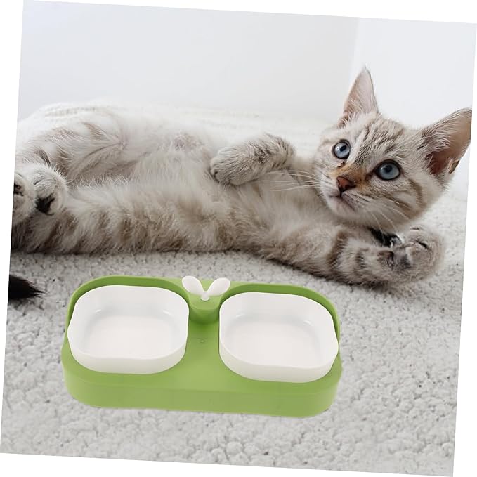 Sosoport Pet Feeding Bowl Nonslip Food Water Bowls for Cats Dogs and Small Pets Moderate Capacity for Daily Use Cute Design White