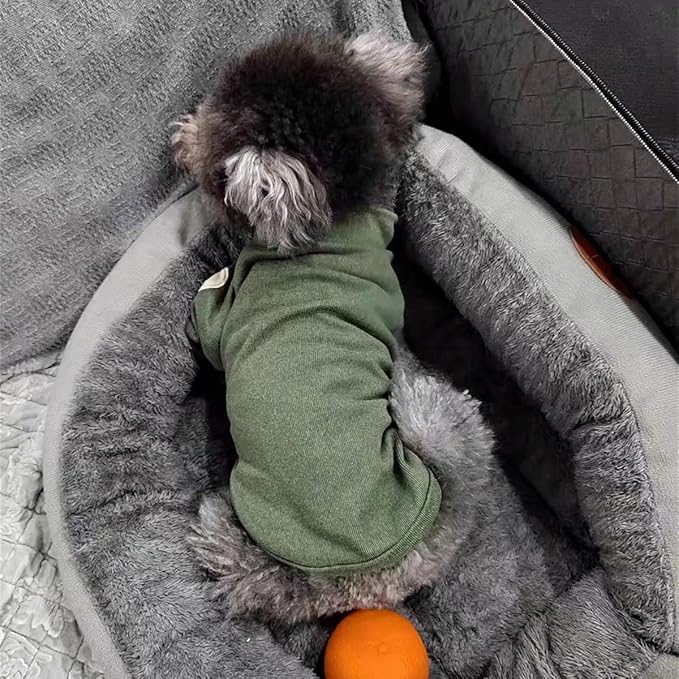 Small Dog Sweaters for Dogs Girls Boys, Heart Love Pattern Puppy Clothes, Puppy Pullover Outfit (Dark Green, X-Large)