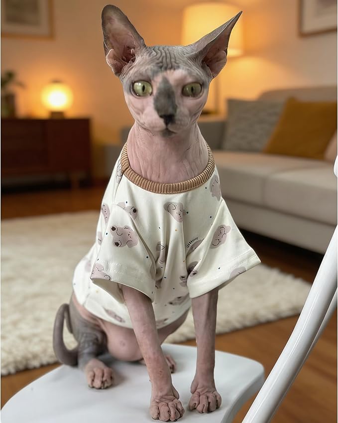 Cute Dog Shirt, Stretchy Dino Doggie T-Shirt Clothes for Small Dogs, Soft Pet Tee Outfit Cat Apparel for Daily Wear, Cozy Pullover Design Puppy Apperal (Doggie, Large Size for 8.5-12lb Pets)