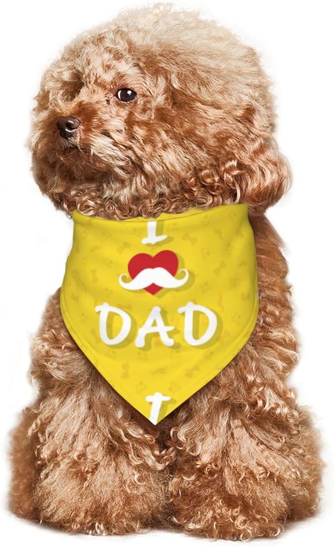 Happy Father's Day Dog Bandana Adjustable Reversible Triangle Dog Scarf Scarves Pet Bibs Costume Accessory Decor for Cats