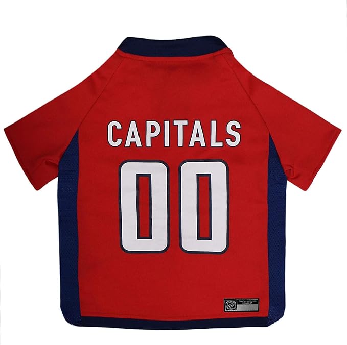NHL Washington Capitals Jersey for Dogs & Cats, X-Large. - Let Your Pet Be A Real NHL Fan!