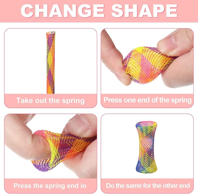 Leitee 60 Pcs Cat Spring Toys Kitten Colorful Fun Tubes Indoor Interactive Cat Tube Plastic Coil for Pet Hunt Scratching(Random Colors)