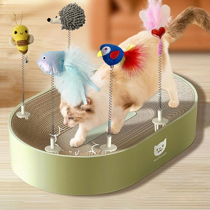 5PCS Cat Toys,Cat Wand Toy,Cat Scratcher Toys,Cat Scratcher Plug-ins & Cat Fun Themselves Play Toys,Fun Toy for Cat Kitty Kitten Puppy. (5PCS), Large